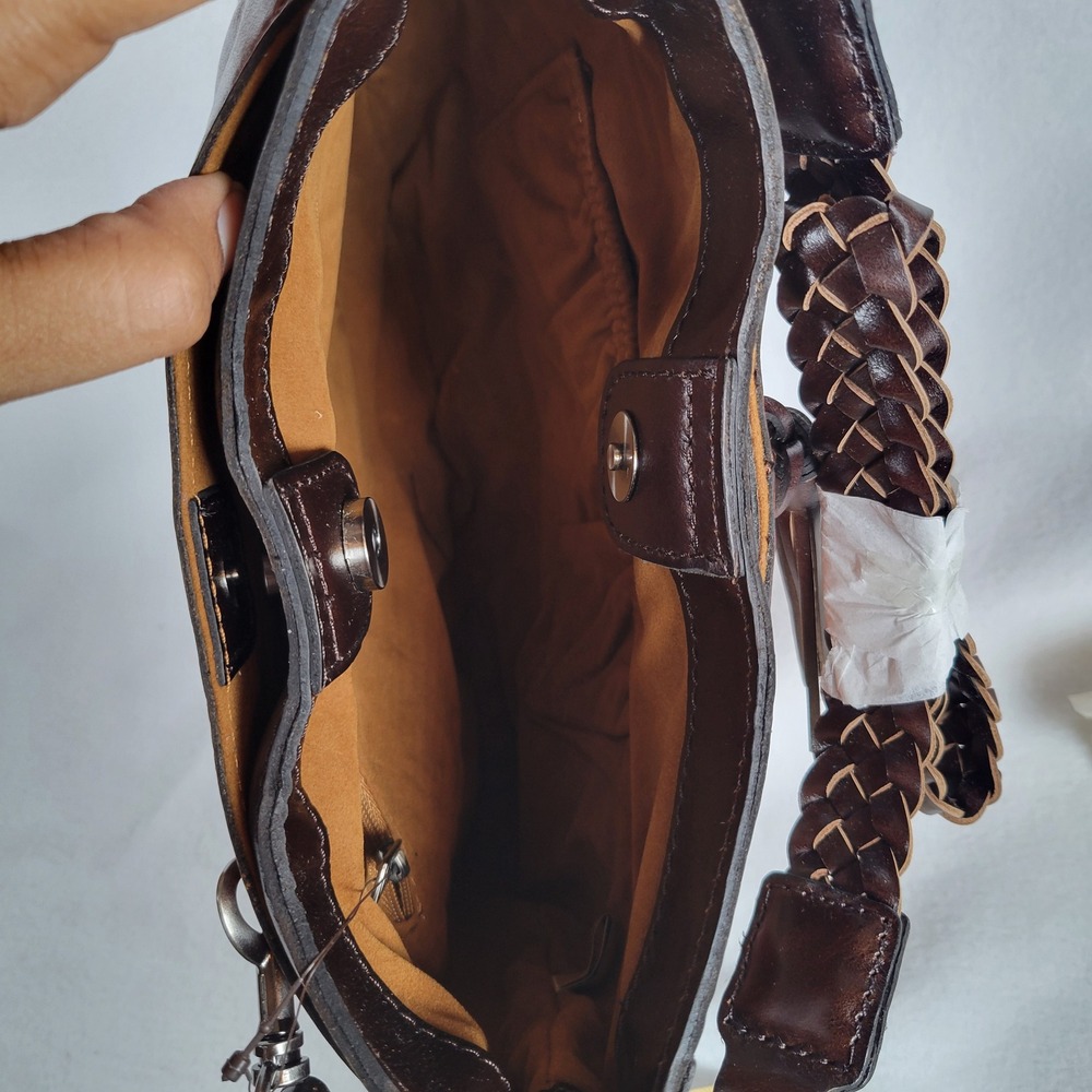 Patricia Nash Women Camille Hobo Montana Leather Western Studs Size Medium Brown - Picture 8 of 10